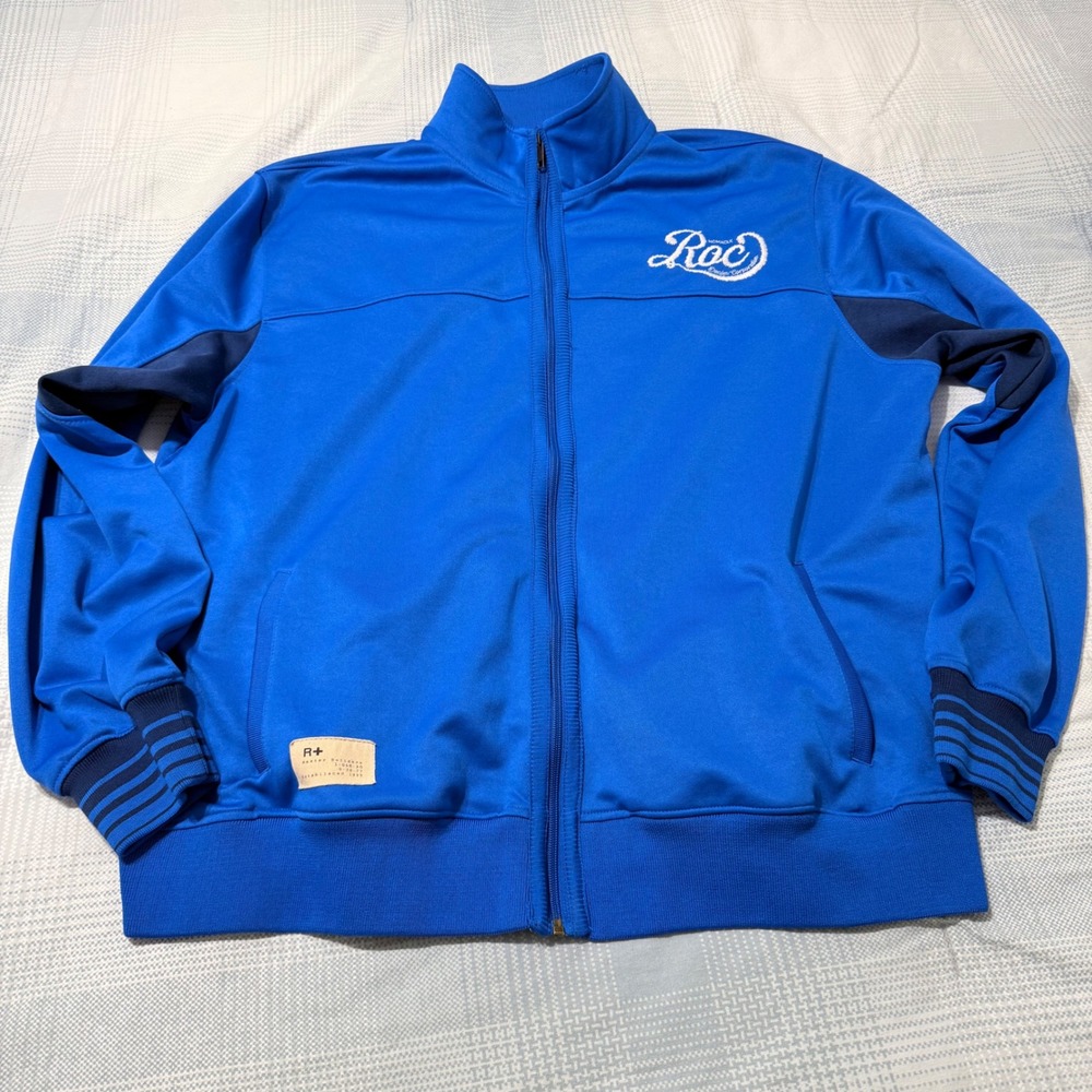 Rocawear Mens Track Jacket Blue ROC Denim Corporation Zip Up Size 2XL Streetwear